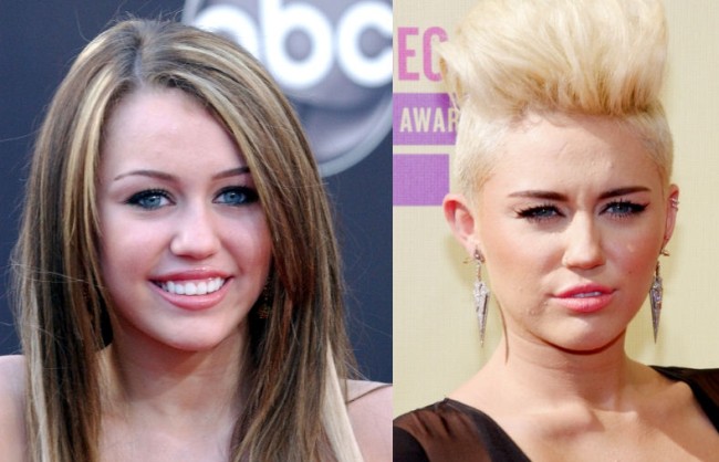Miley Cyrus before and after nose job