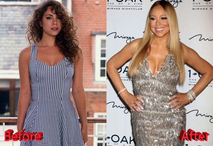 Mariah Carey Before and After Breast Enlargement Surgery